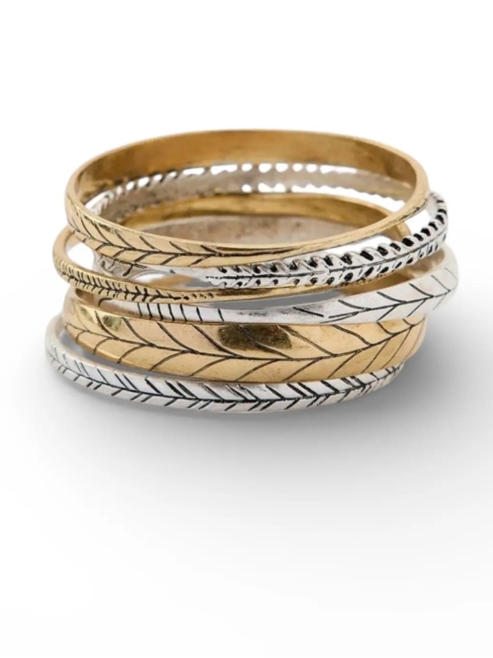 Zara NWT pack of metal bracelets silver gold 4736/219